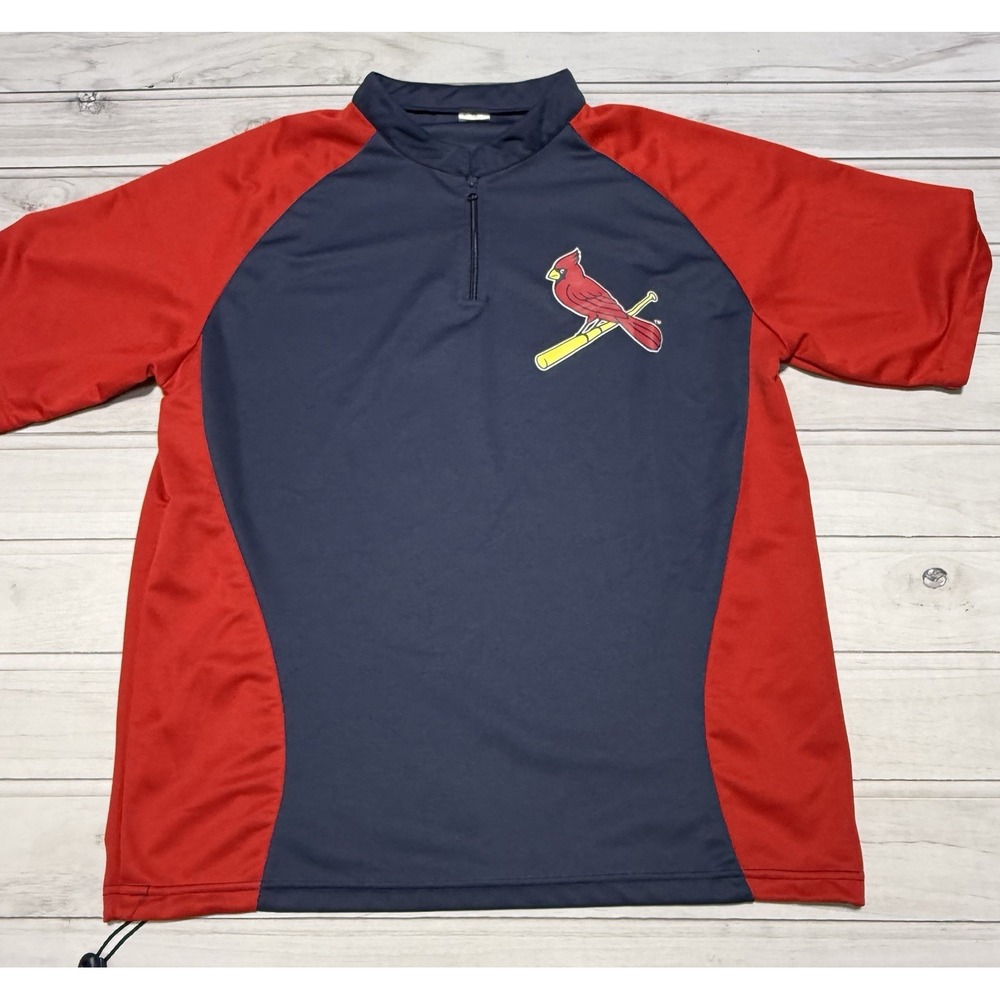 St. Louis Cardinals Windshirt Mens XL Blue Red MLB Baseball Pullover Jacket